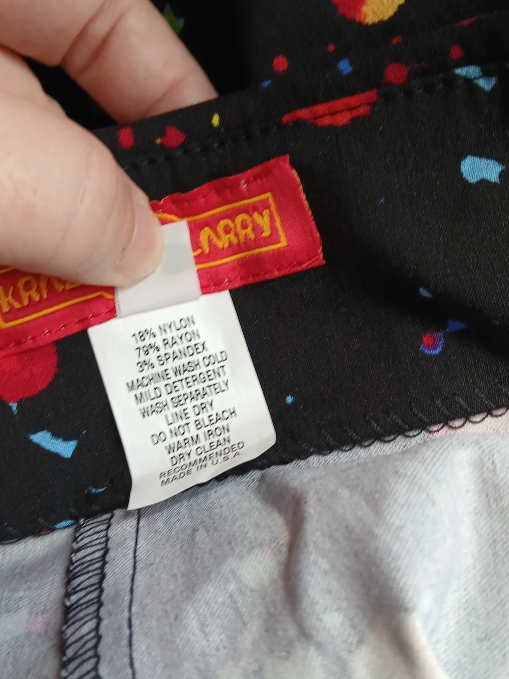 Krazy Larry Black Splatter Pull-On Pants Size 8